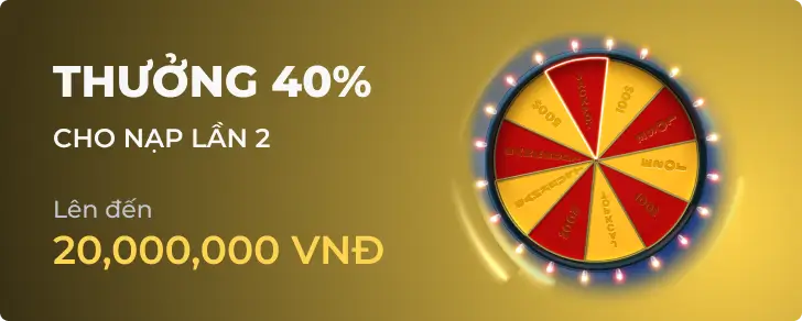 Banner Khuyến mãi Thưởng 40% Nạp Lại